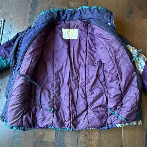 Vintage innovations by Izzy 1990s women’s puffer coat size small iridescent flor - Picture 8 of 11